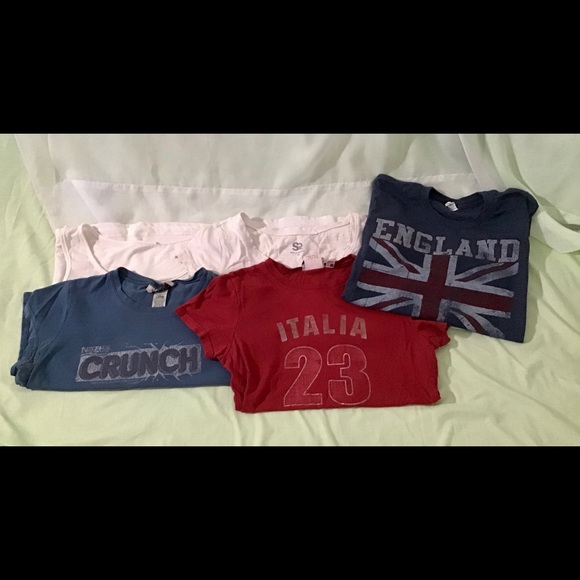 Tops - SHIRT BUNDLE!! 5 tops, tees/tank, comfy, cute, not perfect but serviceable.
